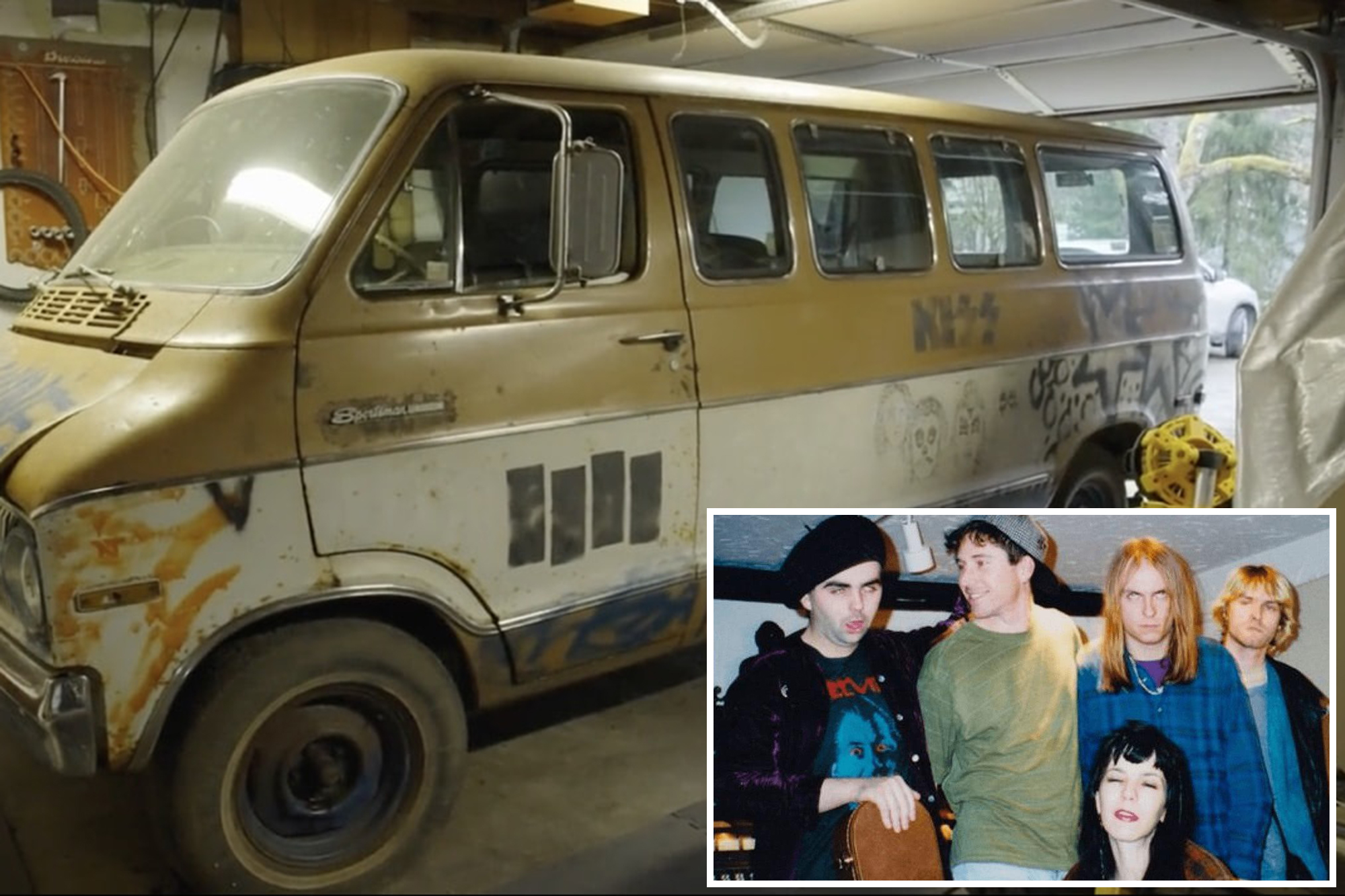Touring van boasting original Kurt Cobain artwork being sold at auction — but with a catch