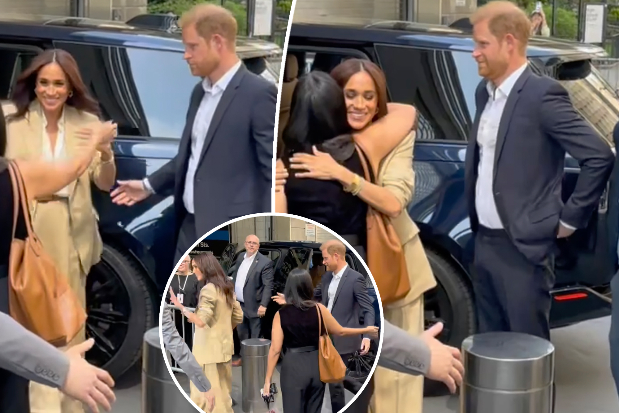 Watch Meghan Markle awkwardly leave ‘spare’ Prince Harry hanging in NYC crowd