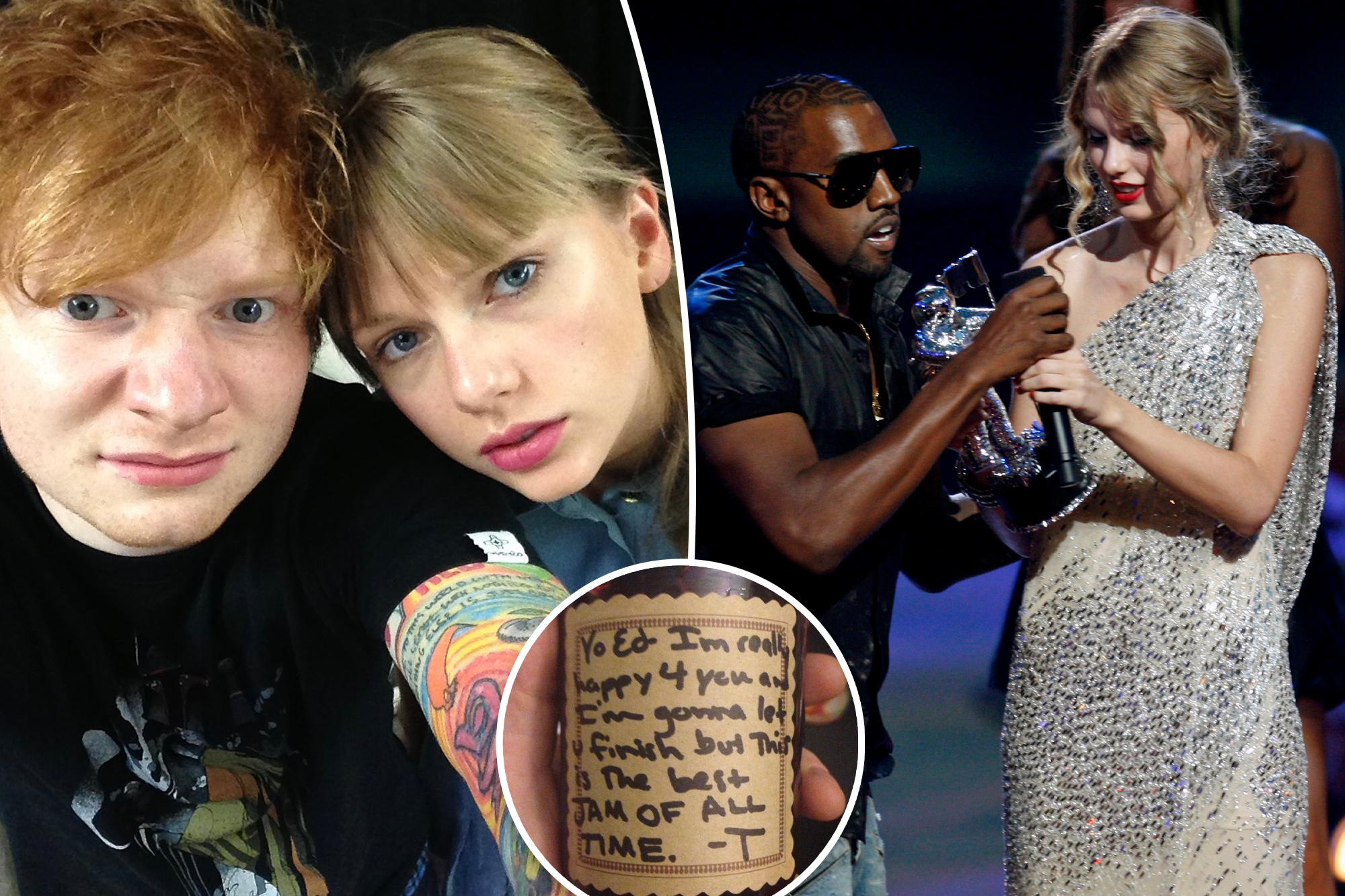 Taylor Swift takes dig at Kanye West with a gift to Ed Sheeran: ‘The best shade’