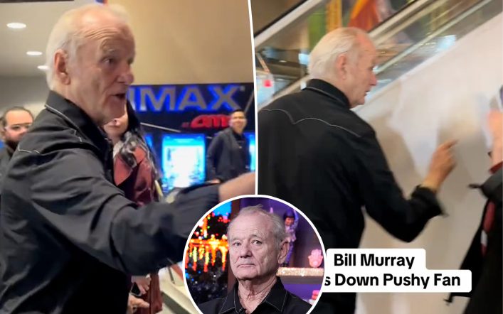 Bill Murray lashes out at pushy fan in NYC movie theater: ‘You attack me like that again, I’ll step on your foot’