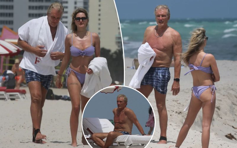 ‘Rocky’ star Dolph Lundgren hits the beach with much-younger wife after lengthy health battle