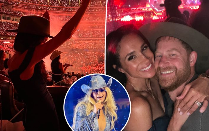 Meghan Markle and Prince Harry can’t keep their hands off each other during date night at Beyoncé’s LA concert