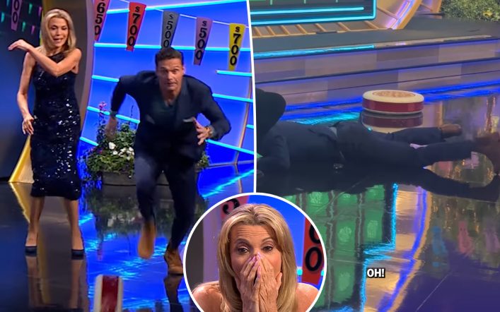 ‘Wheel of Fortune’ host Ryan Seacrest face-plants while attempting stunt on game show