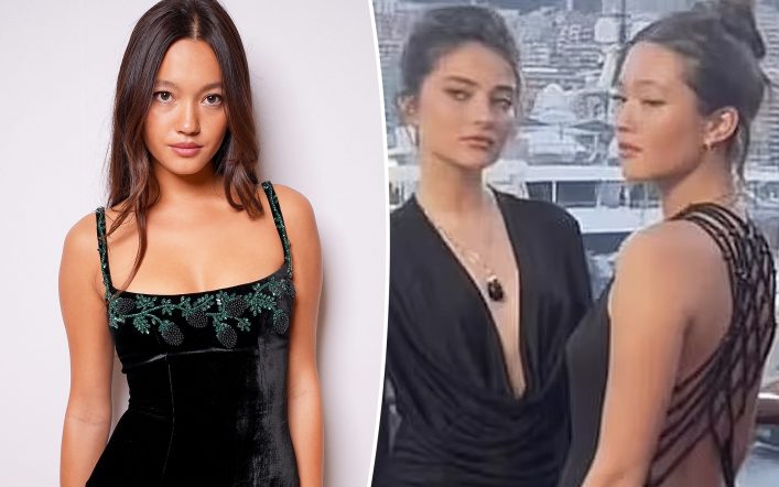 Supermodel Lily Chee, 21, under fire for low-cut dress at Monaco Grand Prix