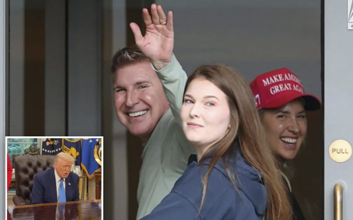 Todd Chrisley smiles in first public outing since Trump pardon