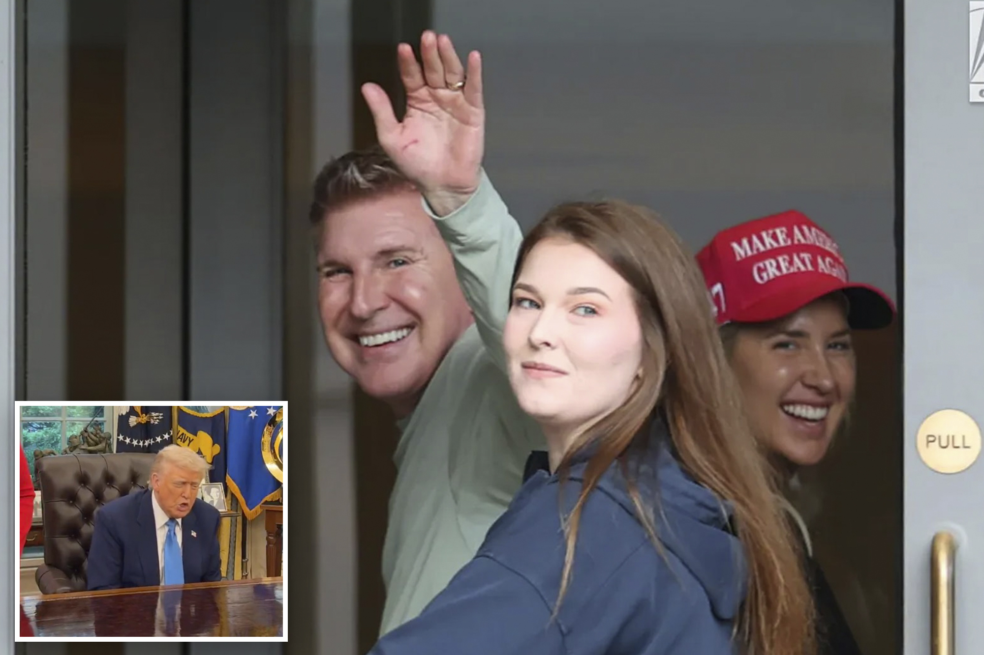 Todd Chrisley smiles in first public outing since Trump pardon