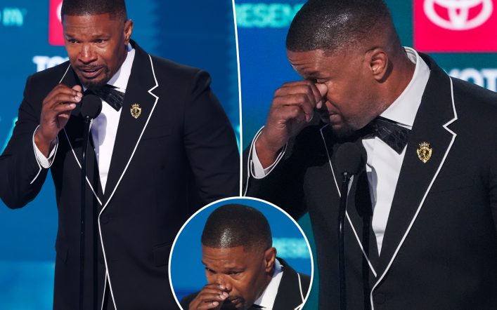 Jamie Foxx breaks down in tears over his stroke during emotional BET Awards 2025 speech