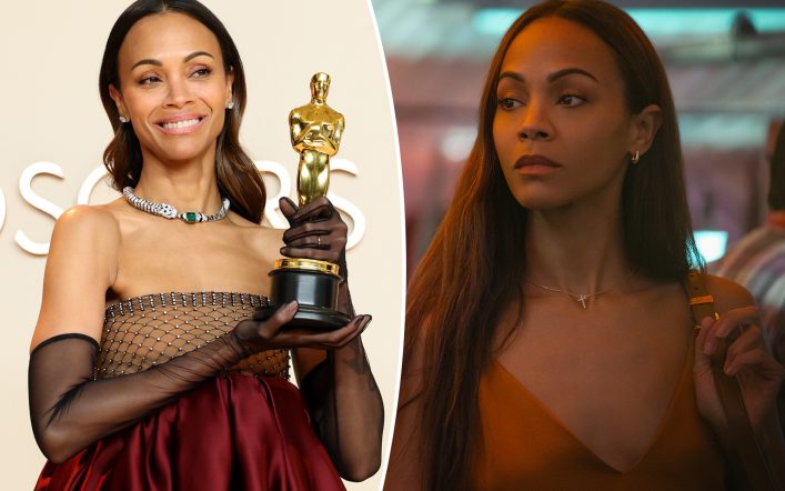 Zoe Saldaña says her ‘Emilia Pérez’ Oscar trophy is ‘trans’ and ‘goes by they/them’