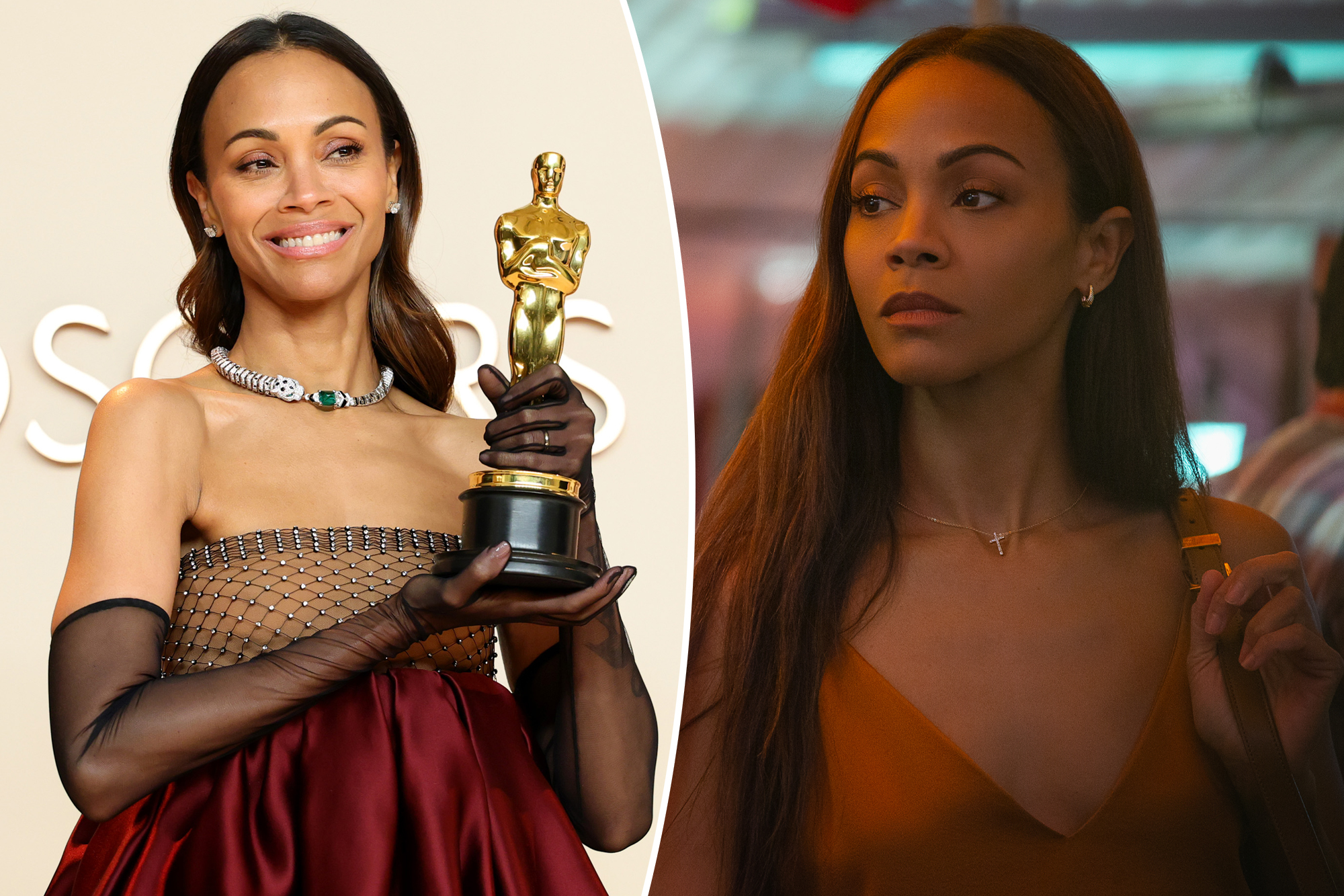 Zoe Saldaña says her ‘Emilia Pérez’ Oscar trophy is ‘trans’ and ‘goes by they/them’