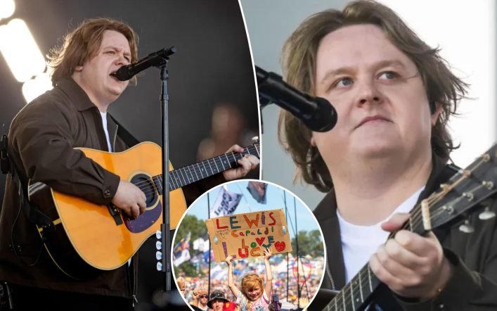 Emotional Lewis Capaldi makes surprise return to Glastonbury after two-year hiatus amid Tourette’s battle: ‘I’m f–ing back, baby’