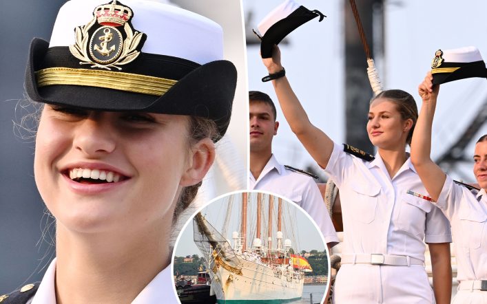 Princess Leonor of Spain, 19, arrives in New York after five months at sea