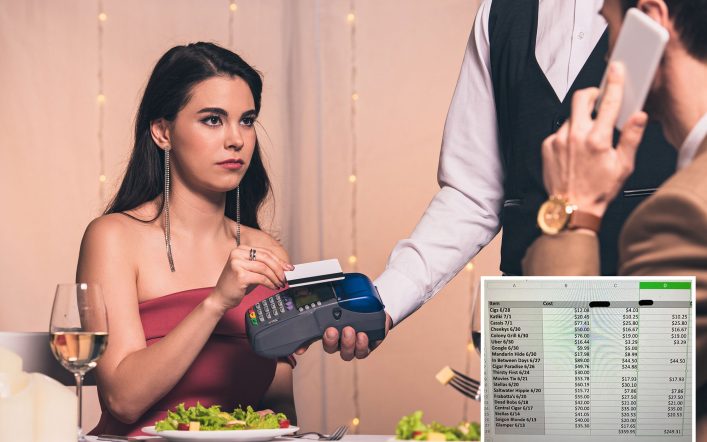 Cheapskate shocks woman with $250 bill for ‘dating expenses’ — broken down on an Excel spreadsheet