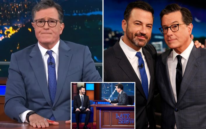 Jimmy Kimmel blasts CBS over ‘The Late Show’ cancellation as he supports pal Stephen Colbert: ‘F–k you’