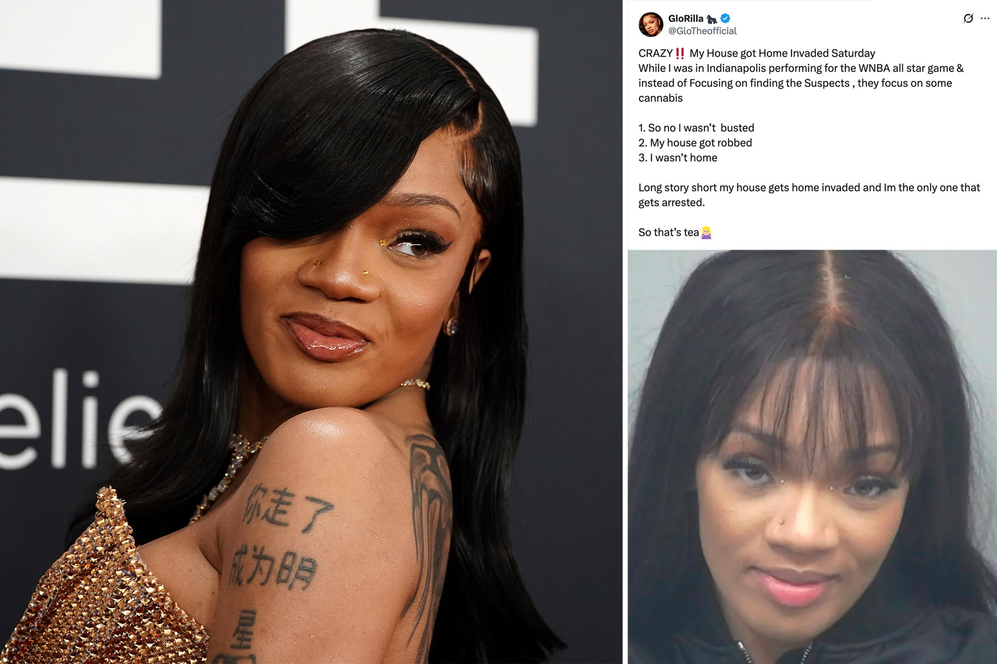 Rapper GloRilla busted for drug possession following break-in at Atlanta home — and blasts cops for nabbing her instead of burglars