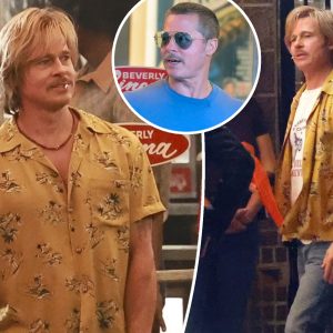 Brad Pitt shows off shaggy hair as Cliff Booth in ‘Once Upon a Time in Hollywood’ sequel set photos