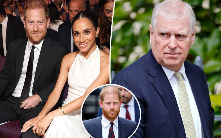 Prince Harry responds to claims he had bloody brawl with Prince Andrew over Meghan Markle remarks