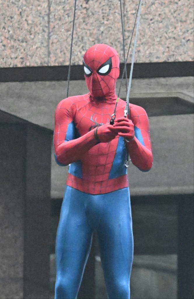 Tom Holland stunt double swings into explosive action in ‘NYC’ for latest Spider-Man movie
