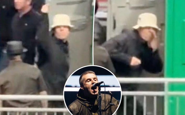 Liam Gallagher appears to joke about using drugs ahead of Oasis show — before entering porta-potty